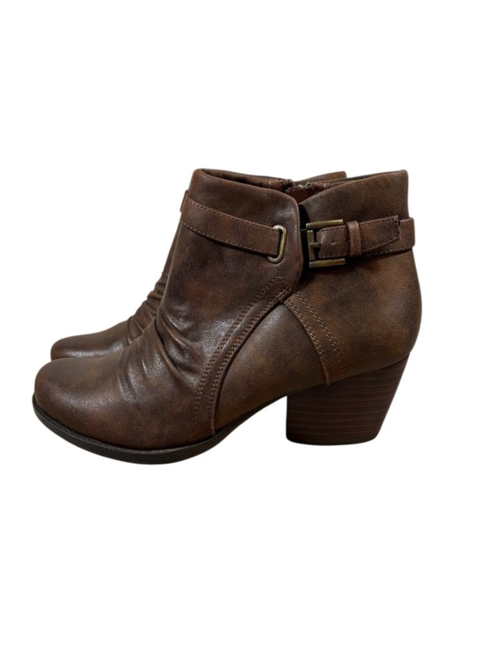 Baretraps Rosslyn Brown Block Heel Ankle Boots Women's Size 7 Casual